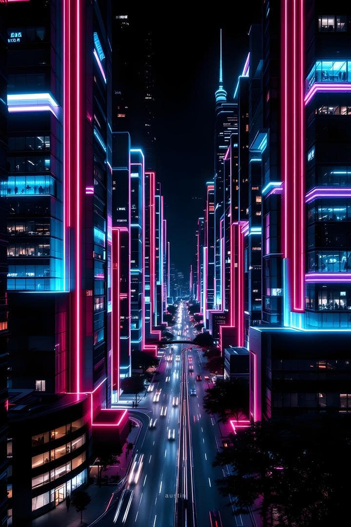 Austin Lattice Night — framed print by Apex Reve