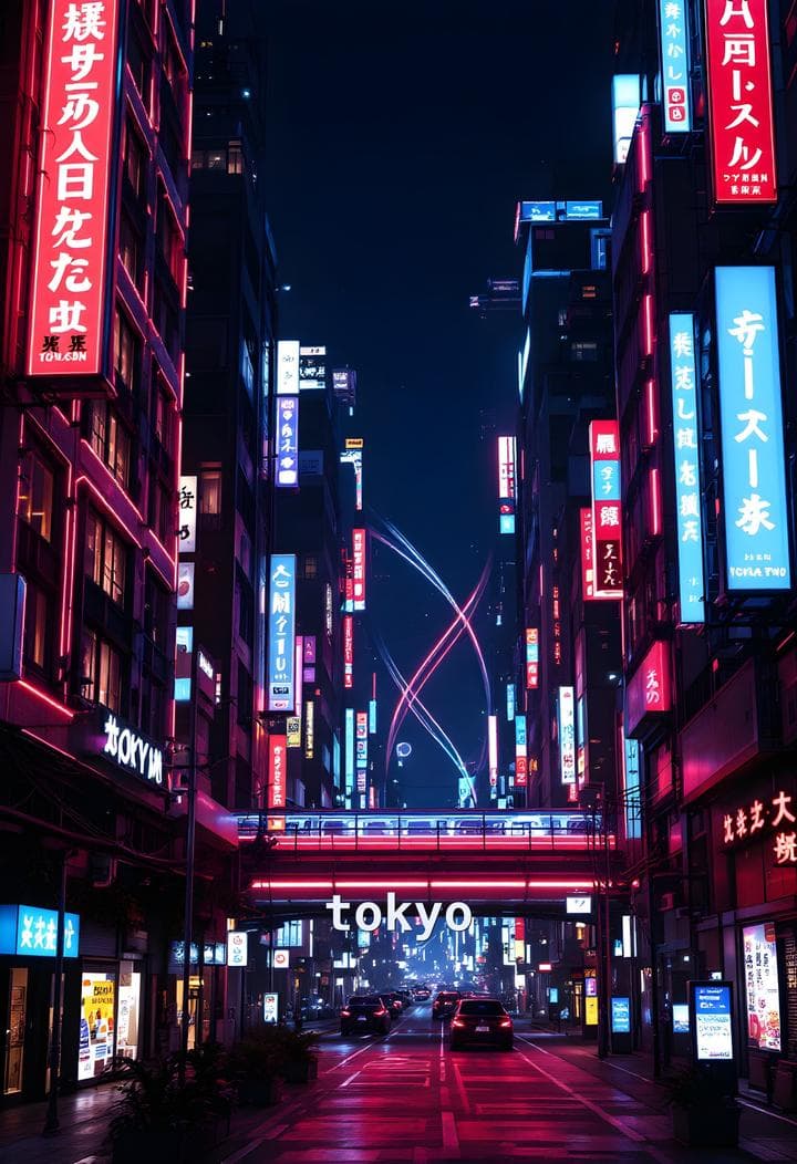Tokyo Vertical Circuit — framed print by Apex Reve
