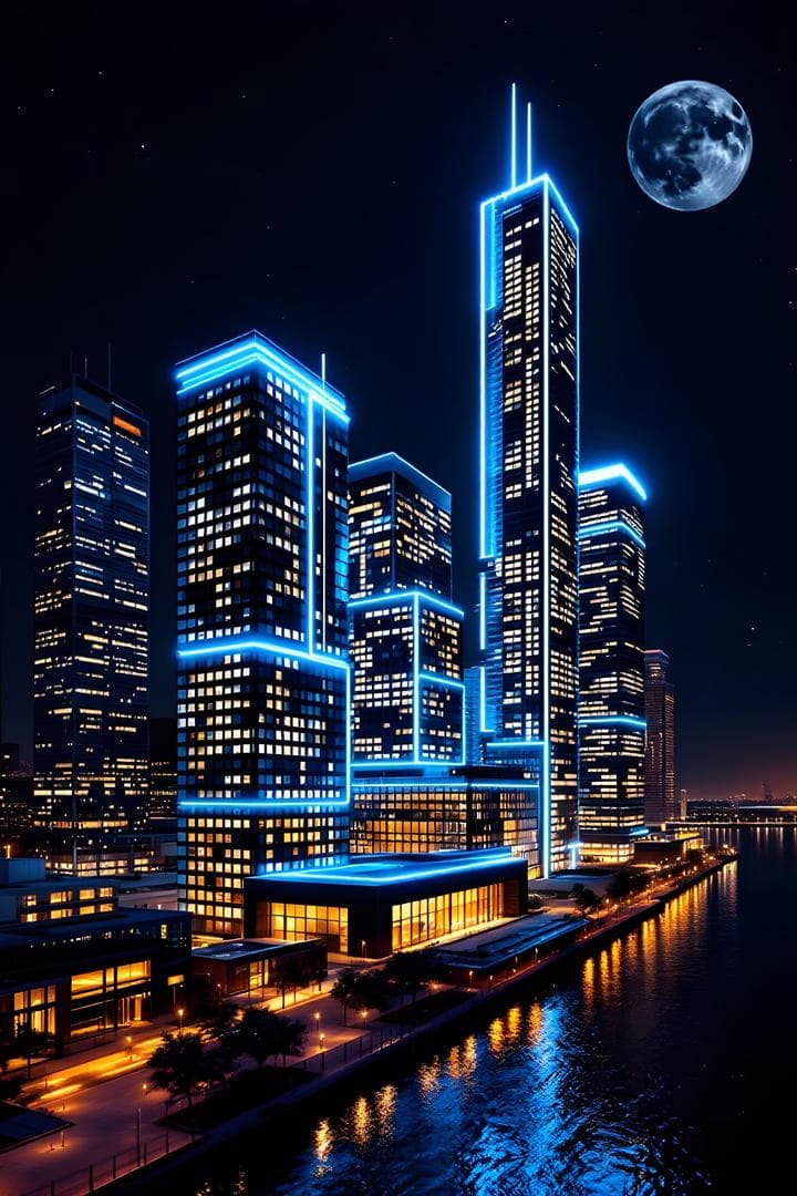 Chicago Lake Grid — framed print by Apex Reve