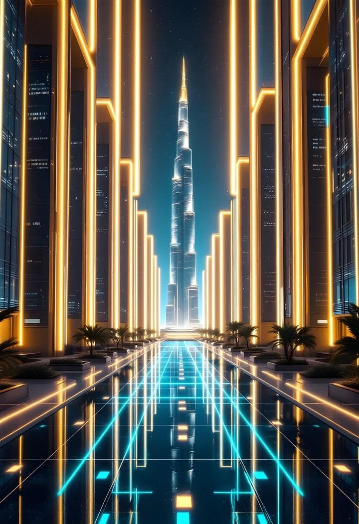 Dubai Mirage Lattice — framed print by Apex Reve