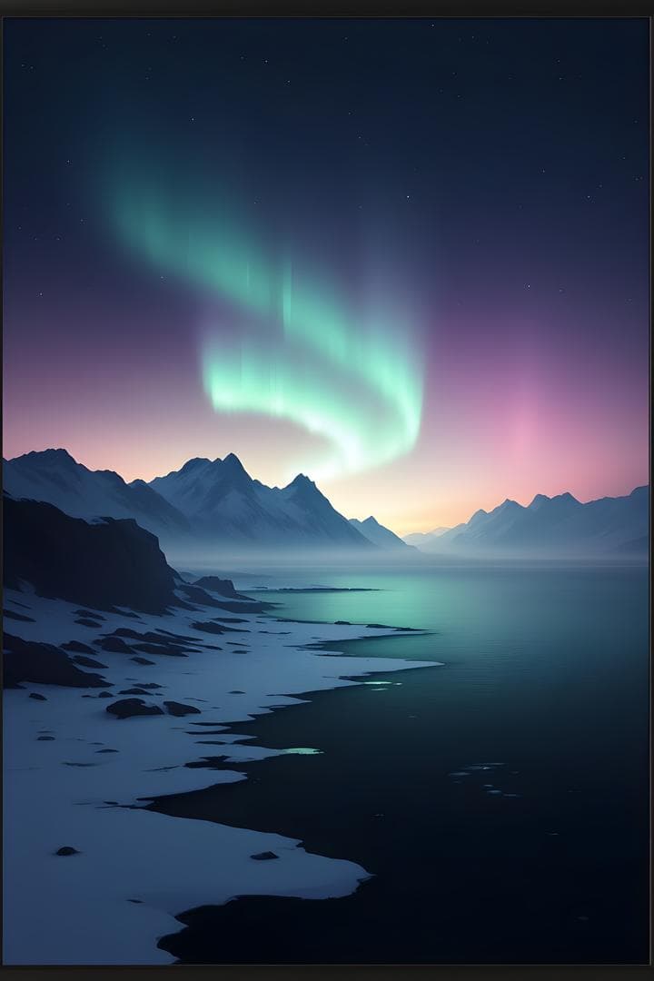 Reykjavik Aurora Grid — framed print by Apex Reve